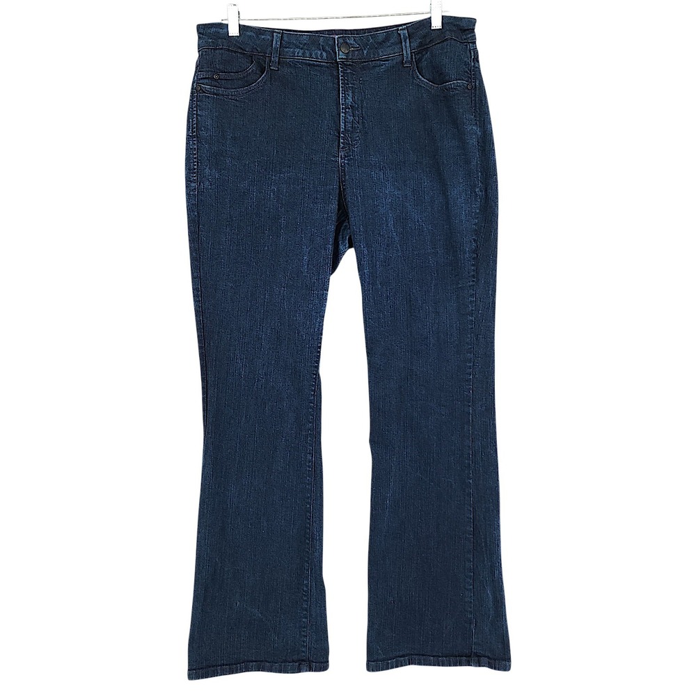 NYDJ Bootcut Jeans 16W Womn Lift Tuck Dark Blue Stretch Denim Cowgirl Flattering